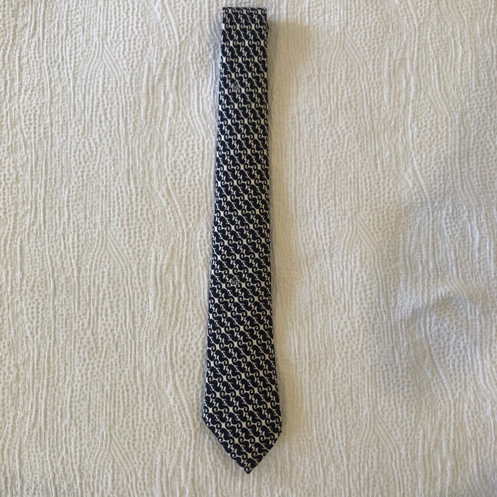 Lilly Pulitzer Navy Seahorse Silk Tie